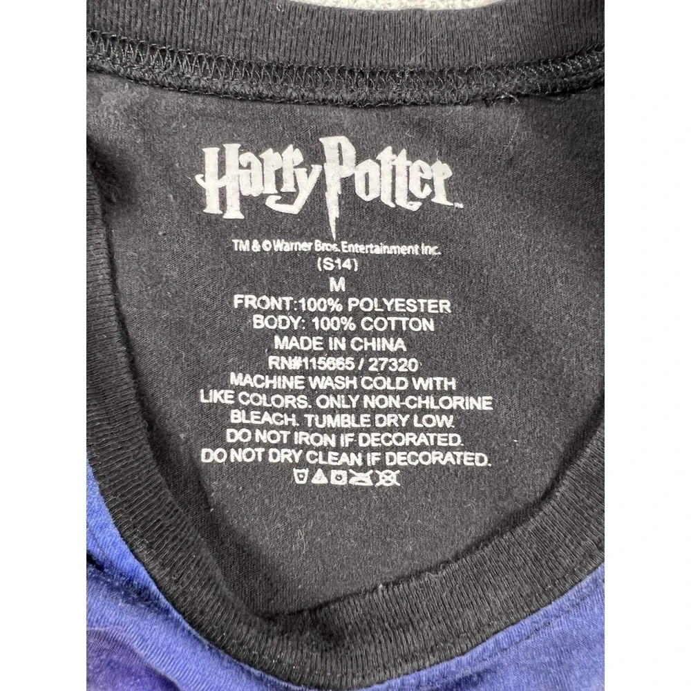 Harry Potter Hogwarts Castle Fire Graphic Raglan Long Sleeve Top Women's M Magic - Picture 5 of 7